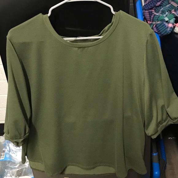 Dark green elbow sleeve shirt - Picture 1 of 2